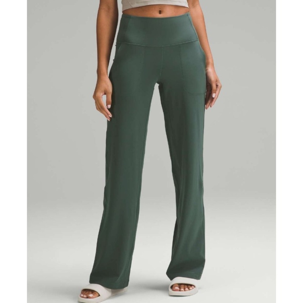 Lululemon Align High-Rise Wide-Leg Pant Women 2 Green Yoga Athleisure Nulu Soft